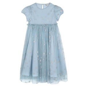 NWT Stella Mc Cartney child light blue tulle dress with silver star Size 4